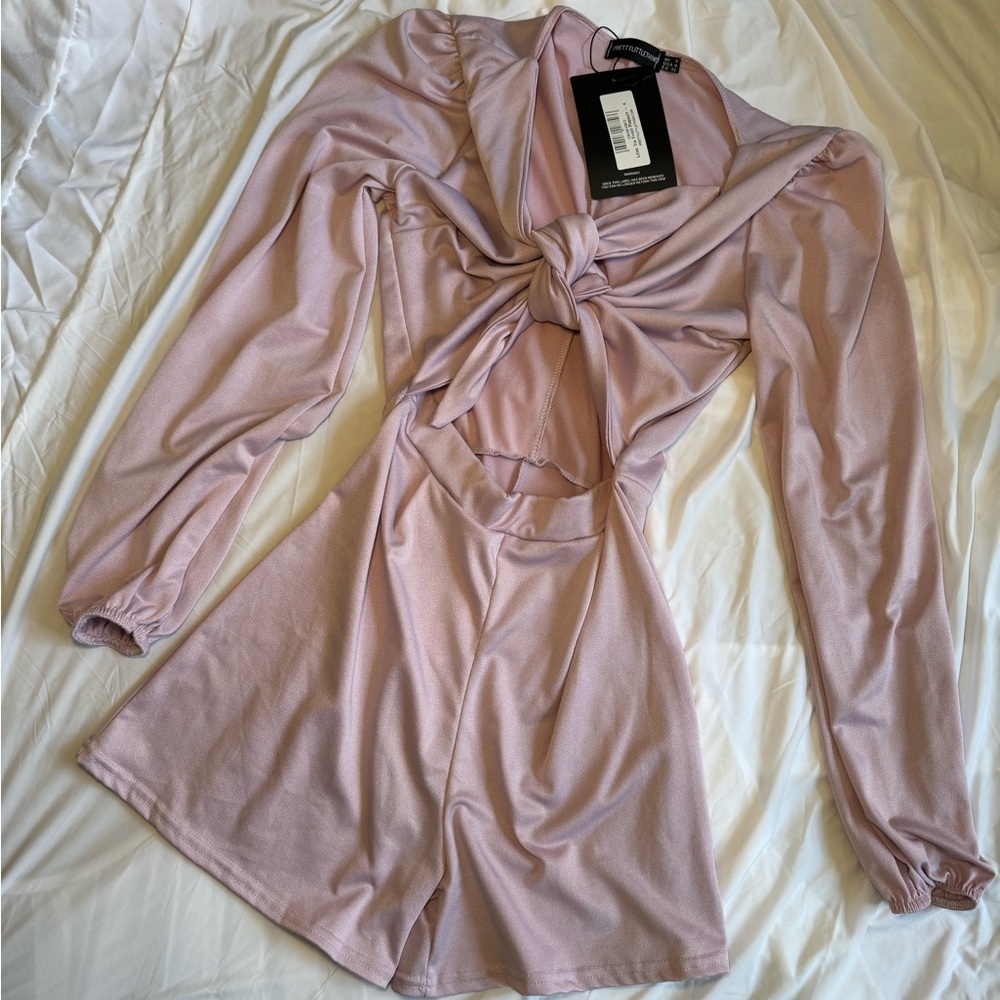 LAVENDER TIE FRONT ROMPER